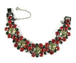 DeLizza and Elster Juliana Jonquil, Orange and Green Rhinestone Bracelet 