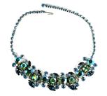 DeLizza and Elster Juliana Blue Green AB Rhinestone Necklace