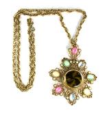  Vedome Pastel Cabochon Pendant Watch Necklace
