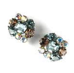 Weiss Blue Topaz AB Rhinestone Earrings