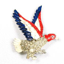 Little Nemo rhinestone and enameled eagle pin