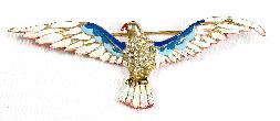 Red, white and blue enameled eagle pin