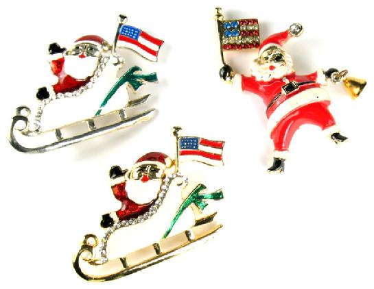 Santas with Flags